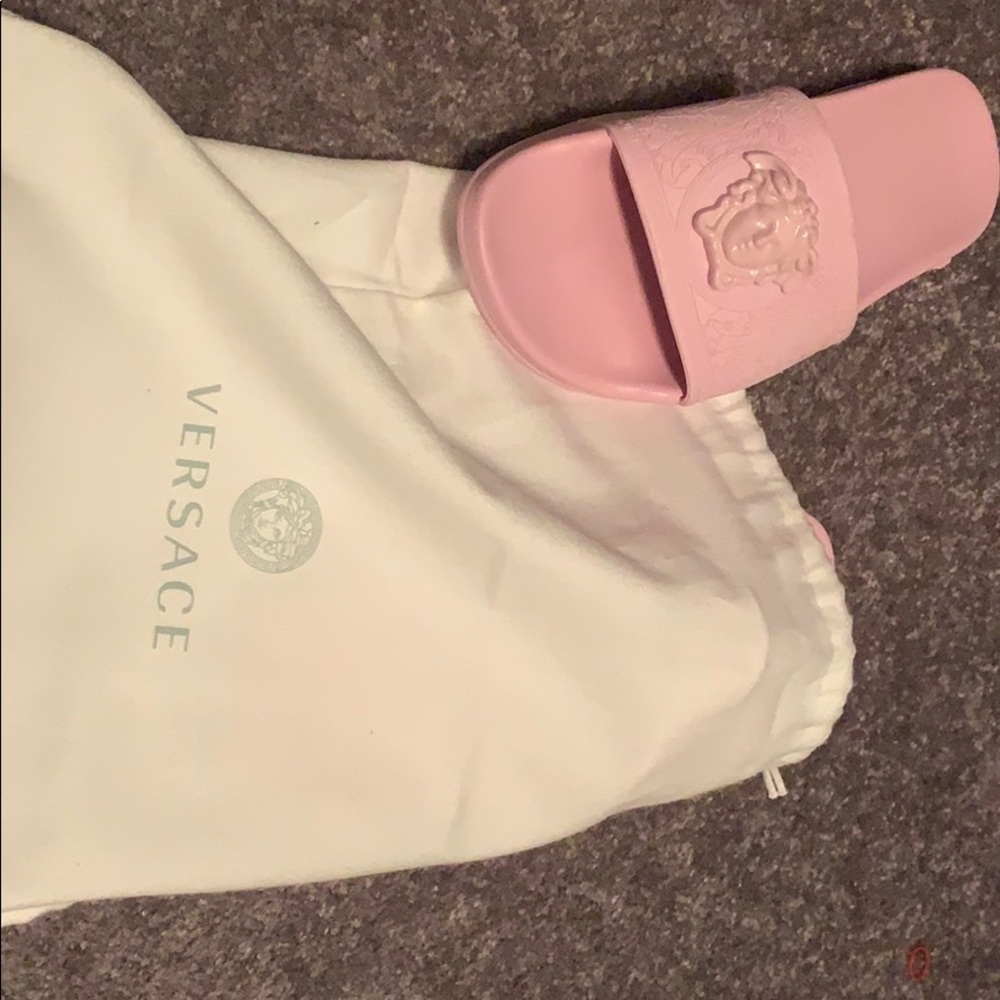 Pink Versace pool slides! Authentic,